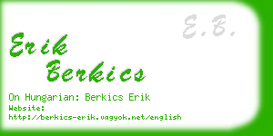 erik berkics business card